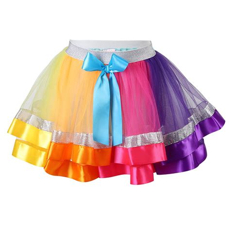 Wenchoice Jojo Siwa Colors Silver Trim Tutu Skirt Girls S1y 2y