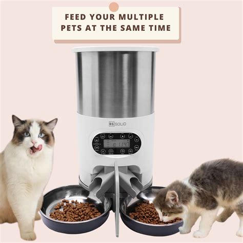 Automatic Cat Feeder Stainless Steel Dog Pet Food Feeder Dispenser