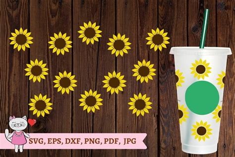 Sunflower Svg For Tumbler Full Wrap Venti Cold Cup 1251816