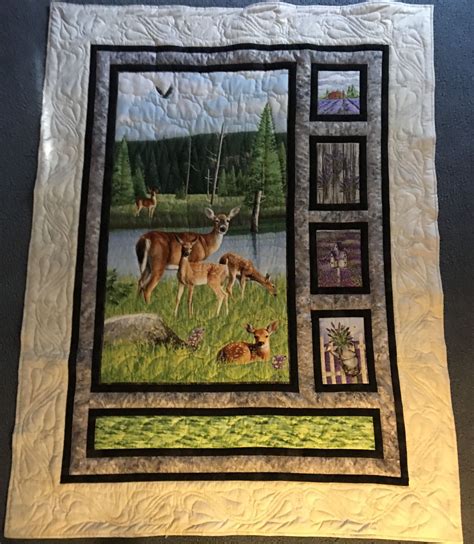 Pin By Cindy Ganschow On Panel Quilts Wildlife Quilts Deer Quilt