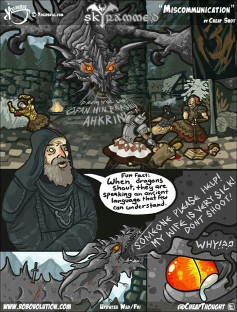 Skyrim Dragon Language Elder Scrolls Funny Skyrim