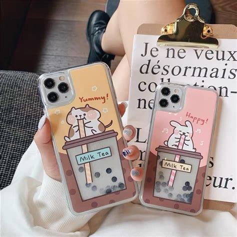 kawaii boba phone case for iphone7 7p 8 8plus x xs xr xsmax 11 11pro 11promax kawaii phone