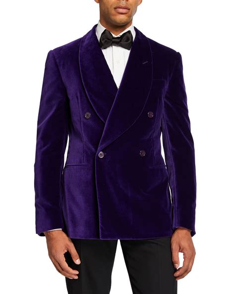 Ralph Lauren Purple Label Mens Double Breasted Velvet Dinner Jacket