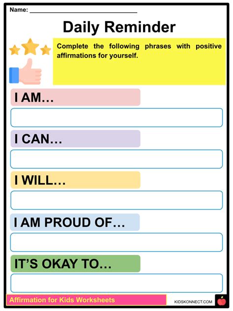 Affirmations For Kids Benefits And Examples Facts And Worksheets