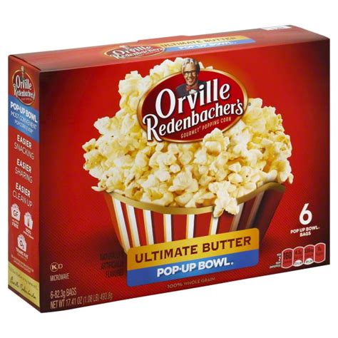 Orville Redenbachers Ultimate Butter Microwave Popcorn Pop Up Bowl 823g 6 Count