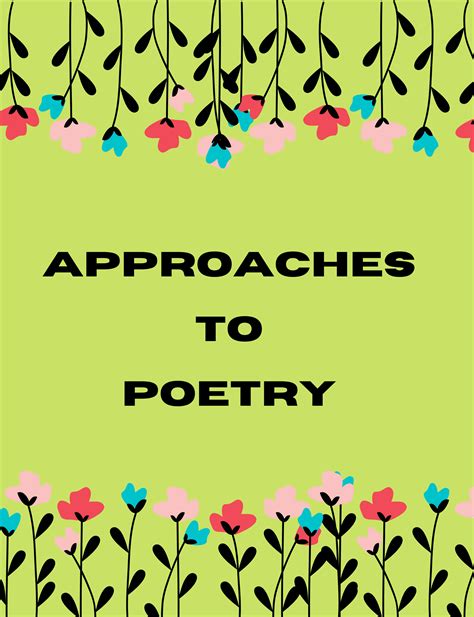 Approaches To Poetry Course Scrbbly