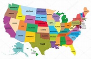 Karte der Vereinigten Staaten von Amerika - Vektorgrafik: lizenzfreie ...