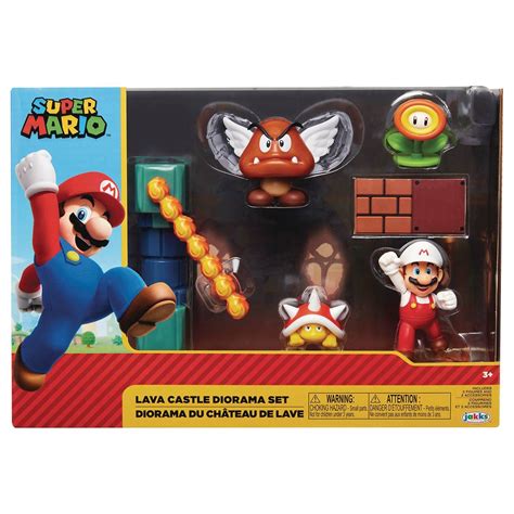 World Of Nintendo 2 12 Inch Lava Castle Diorama Set Playset Mario