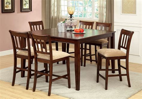 With sleek, finished lines, this counter height dining set is ideal for any spot in your home. Furniture of America Cookes 7-Piece Counter Height Dining Set