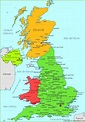 Mapa del Reino Unido - Geografia moderna