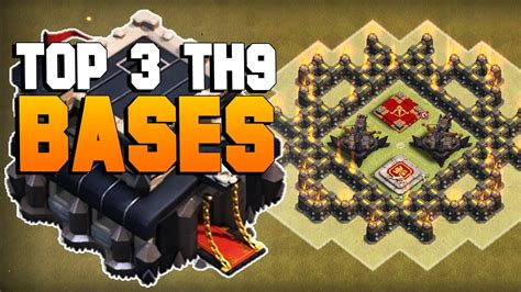 Use this trophy base for you next trophy push, with storages on. Clash of Clans | TOP 3 TH9 War Base 2016 | CoC BEST Town Hall 9 Defense TH9 2016 - YouTube