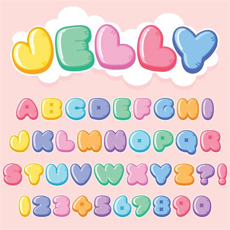 Letter Alphabet With Numbers Jelly Sweet Cartoon Style 2026902 Vector