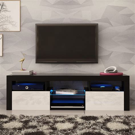 Bari Black White Wall Mounted Floating Modern Tv Stand By Meble Furniture