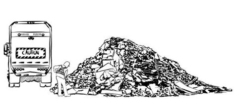 Garbage Garbage Dump Landfill Cartoon Illustrations Royalty Free