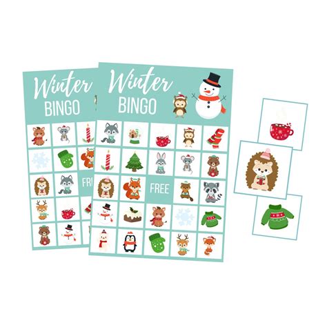 Winter Printable For Kids Snowman Bingo Cards Party Game For Etsy 日本