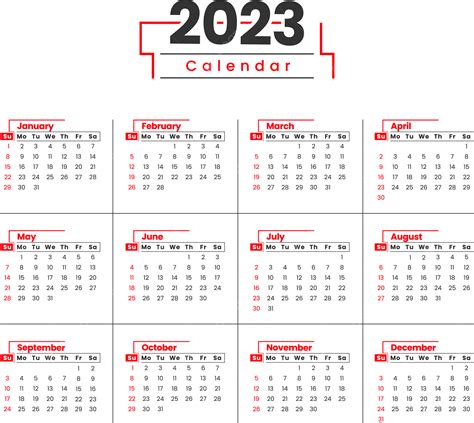 Calendário 2023 Vetor Download Grátis Png Calendário 2023 2023
