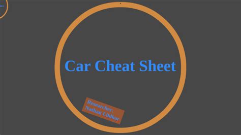 Car Cheat Sheet By Nathan 8