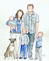 Pencil Drawing Family Portrait