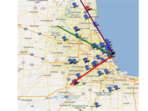 Chicagoland Ley Line Map Ghostly Activities
