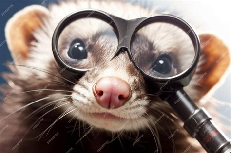 Premium Ai Image An Adorable Ferret With Aviator Glasses Peeping