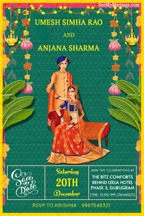 North Indian Rajasthani Wedding Invitation Card Seemymarriage