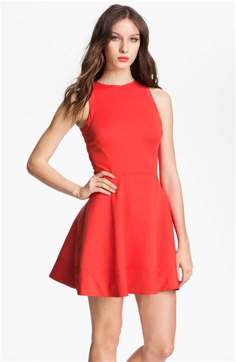 This fit and flare dress give an anxious and exciting appearance. Ted Baker Fit Flare Dress in Red | Lyst