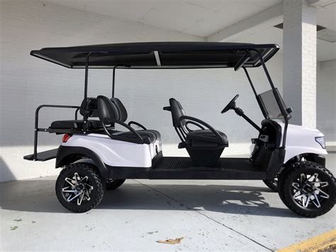 White Alpha Lifted 6 Passenger Limo Club Car Golf Cart Golf Carts