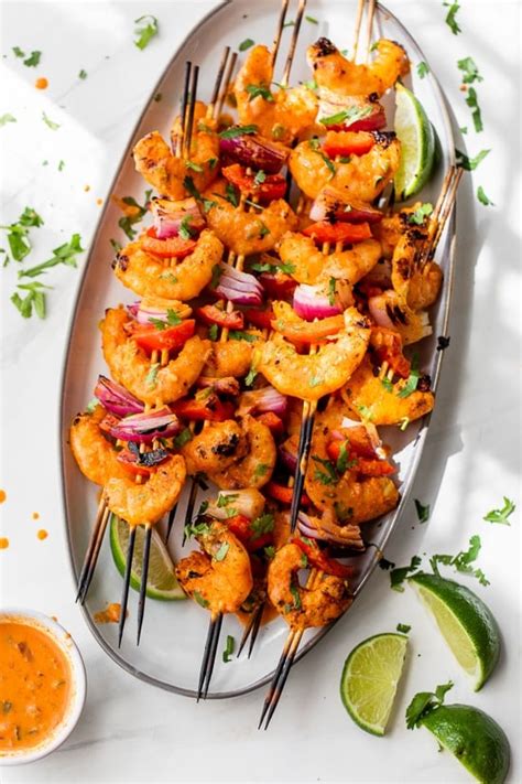 grilled coconut red curry shrimp skewers skinnytaste