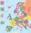 Digital Postcode Map Europe 1382 | The World of Maps.com