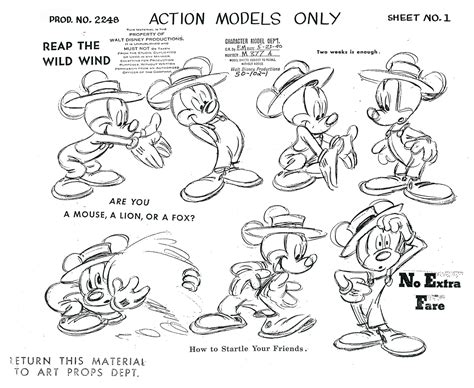 Mickey Mouse Model Sheets Traditional Animation