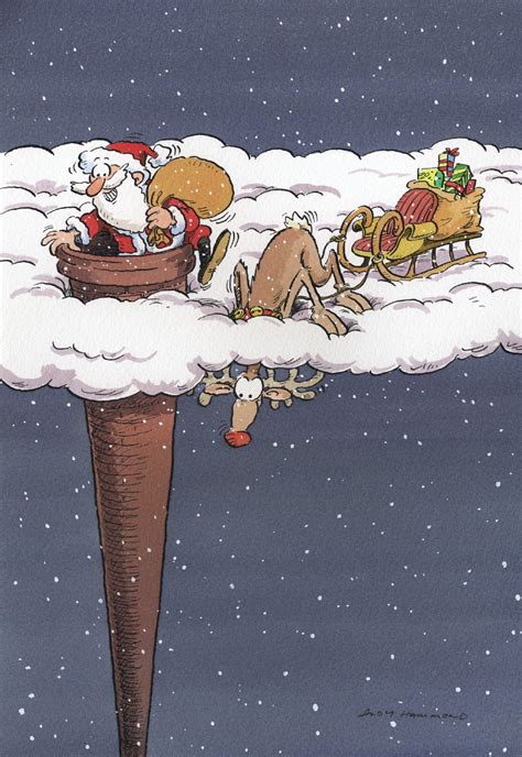 Santa Clause Getting Through Chimney Stock Images