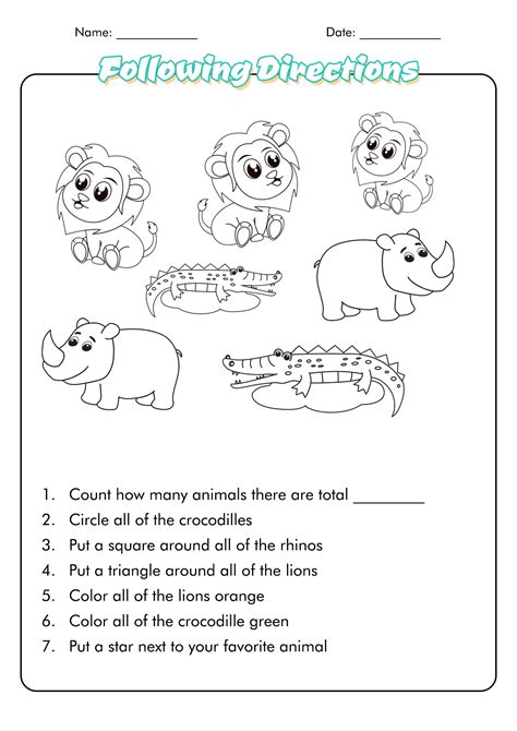 17 Following Directions First Grade Worksheets Free Pdf At