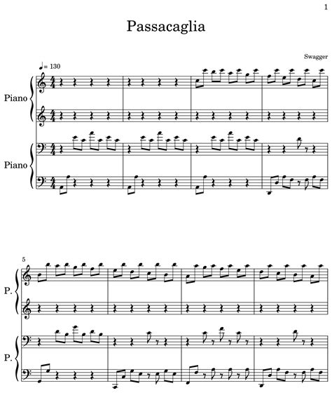 Passacaglia Sheet Music For Piano