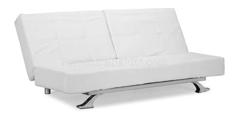 Especially for homes big on cosy but small on space. White Leatherette Modern Convertible Sofa Bed with Folding Arms
