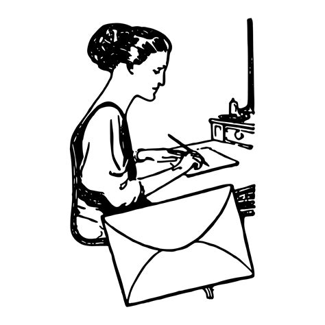 Clipart Woman Writing A Letter