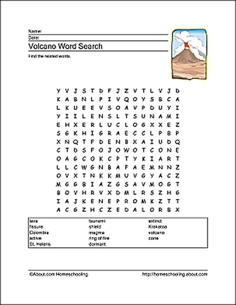Free Print Outs To Teach Students About Volcanoes Free Science