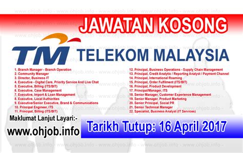 Check spelling or type a new query. Jawatan Kosong TM - Telekom Malaysia (16 April 2017) Kerja ...