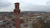 Flying the clock tower downtown Waterbury, CT - YouTube