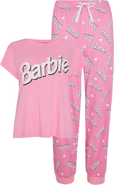 Ladies Girls Barbie T Shirt Pyjamas Womens Pajama Set By Bend The Trend2 Uk Clothing