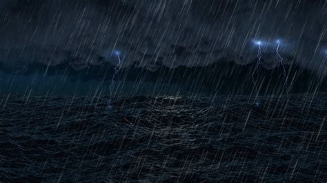 Thunderstorm At Sea Sounds For Sleeping Relaxing Thunder Rain Ocean