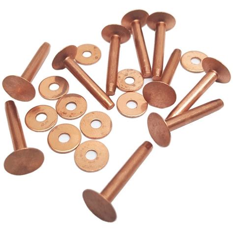 10 Pack 8 Solid Copper Rivets And Burrs 20 Pieces Total Hill Leather Company