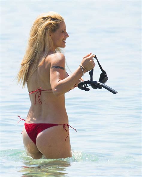 Michelle Hunziker In Red Bikini Gotceleb