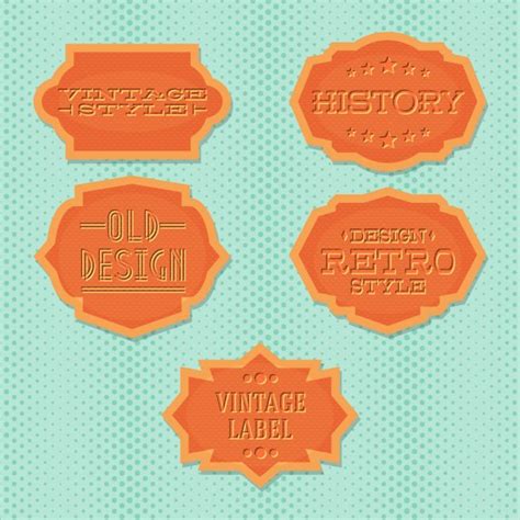 Vector Collection Vintage Retro Labels Stock Vector Image By