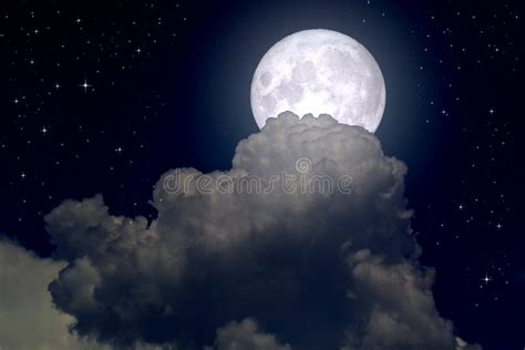 The Full Moon In The Sky Stock Image Image Of Clouds 147692803