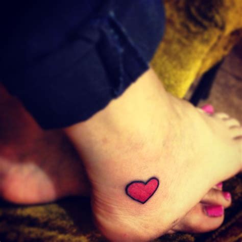 Pin By Kristin Ferreri On Inks Red Heart Tattoos Heart Tattoo Ankle Ankle Tattoos For Women