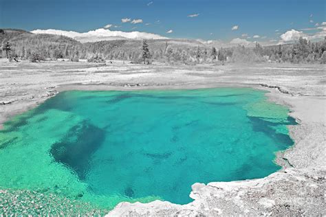 Colorful Hot Spring Yellowstone National Park Selective Color Digital