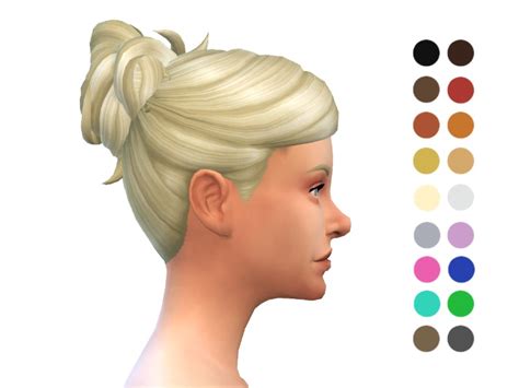What makes the caelan hair option in sims 4? Sims 4 Cc Maxis Match Hair Bun - Happy Living