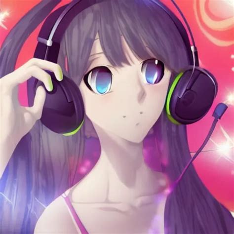 Beautiful Anime Girl Listening To Music Stable Diffusion