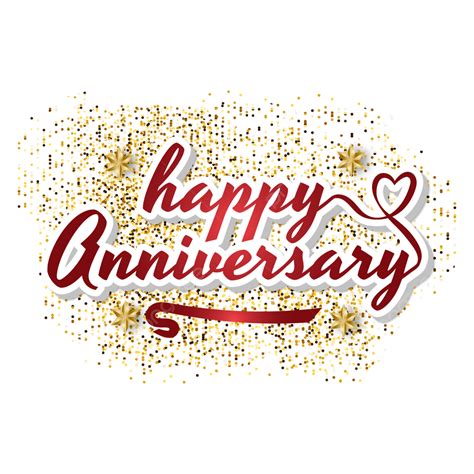 Luxury Golden Dots Happy Anniversary Greetings Text Lettering Clipart