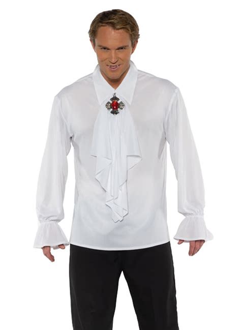 Underwraps Mens White Sinister Vampire Count Costume Shirt Large 42 46